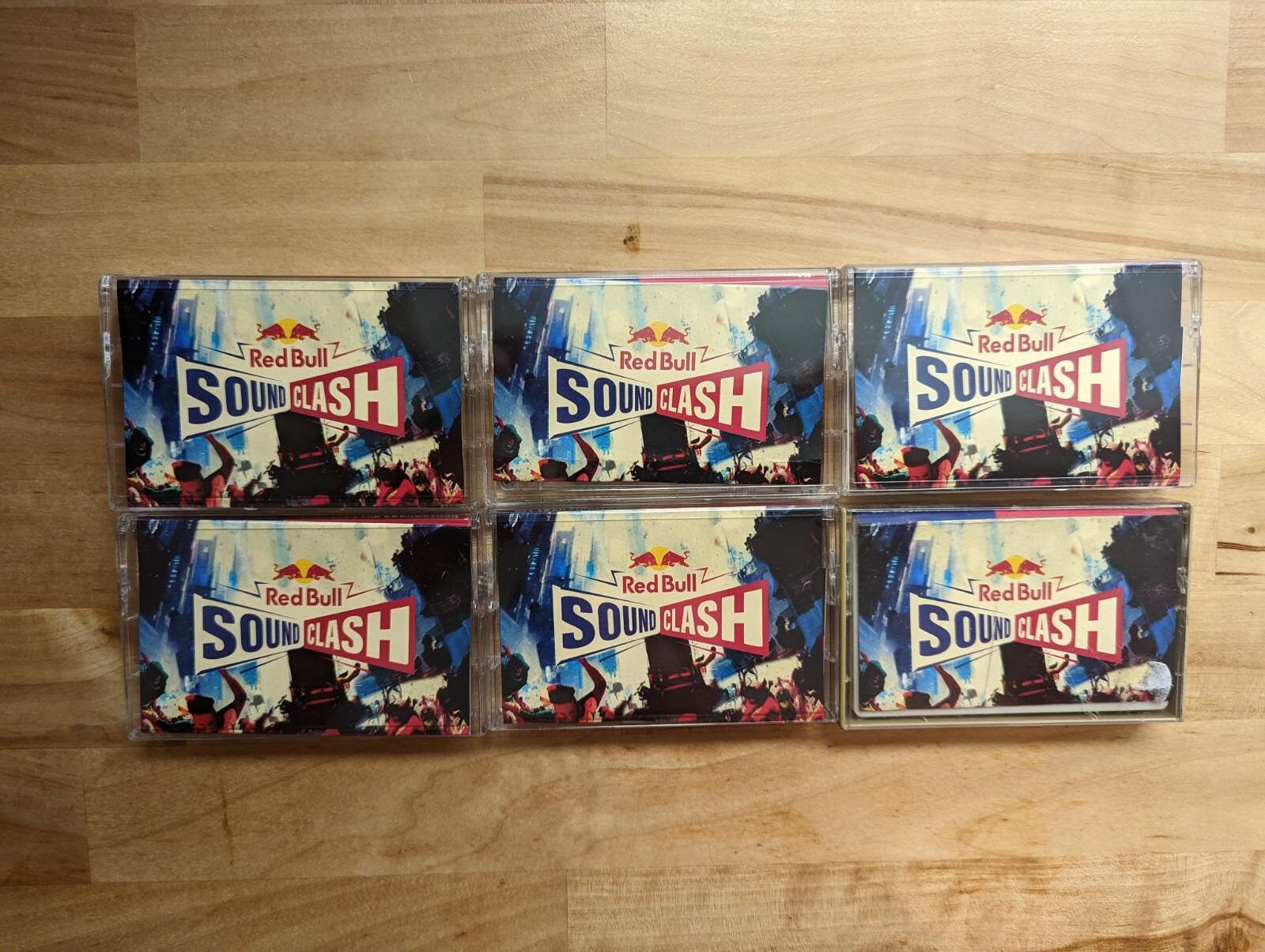 Cassettes, alternate angle — the finished pieces in quantity