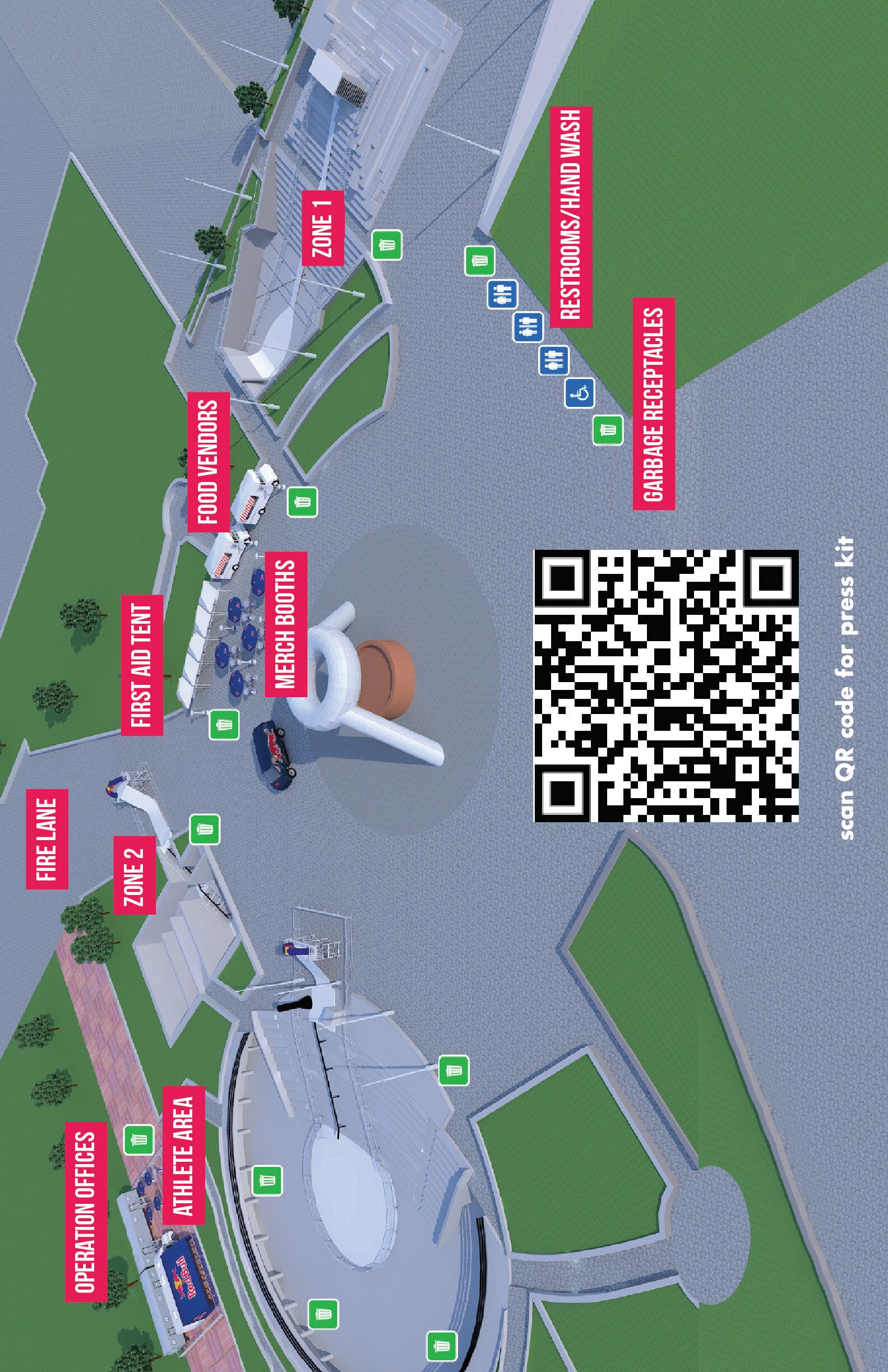 Custom event map illustration for Red Bull's heavy metal ser