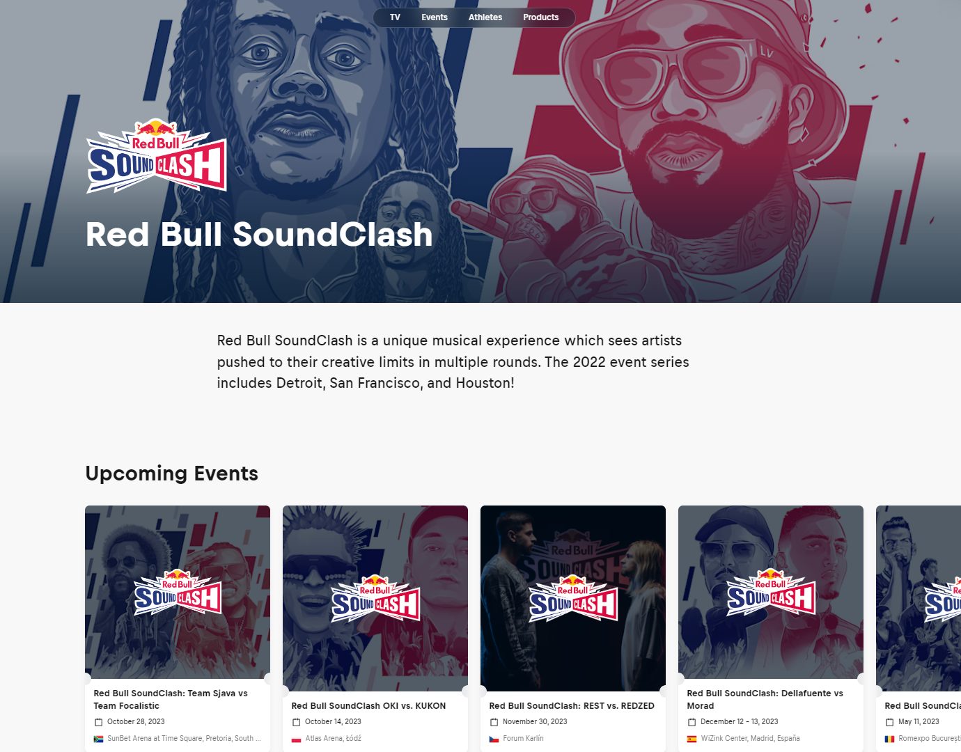 Red Bull web page detail