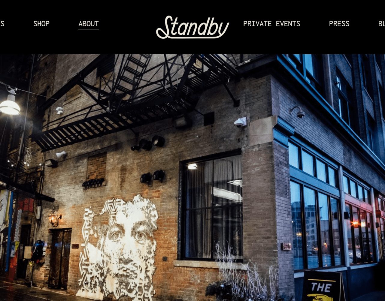 Standby Detroit — full website design for a Detroit bar and 