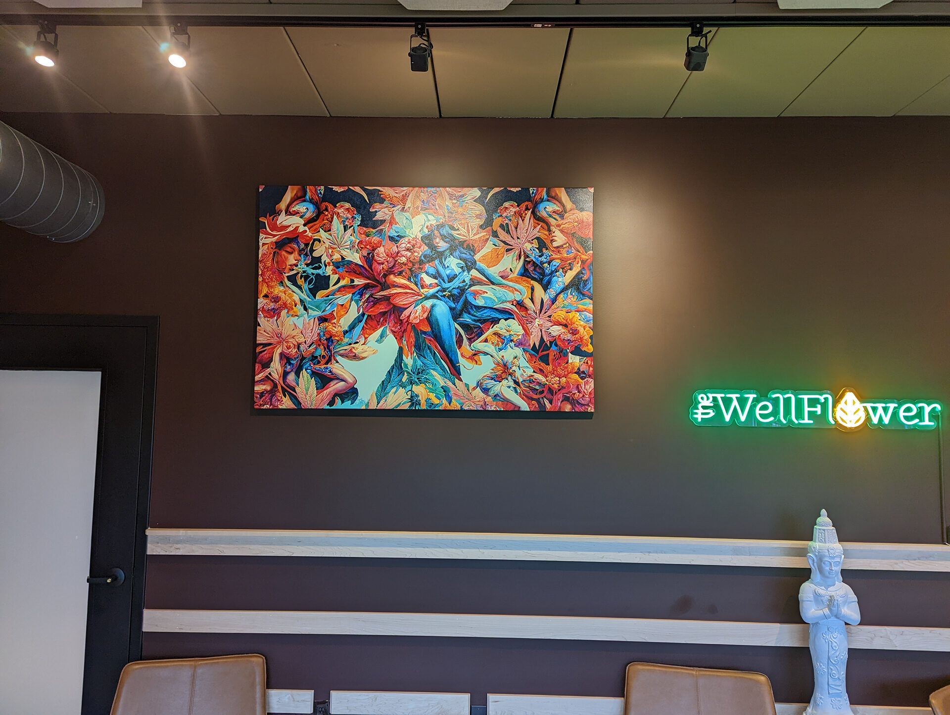 WellFlower mural installation detail