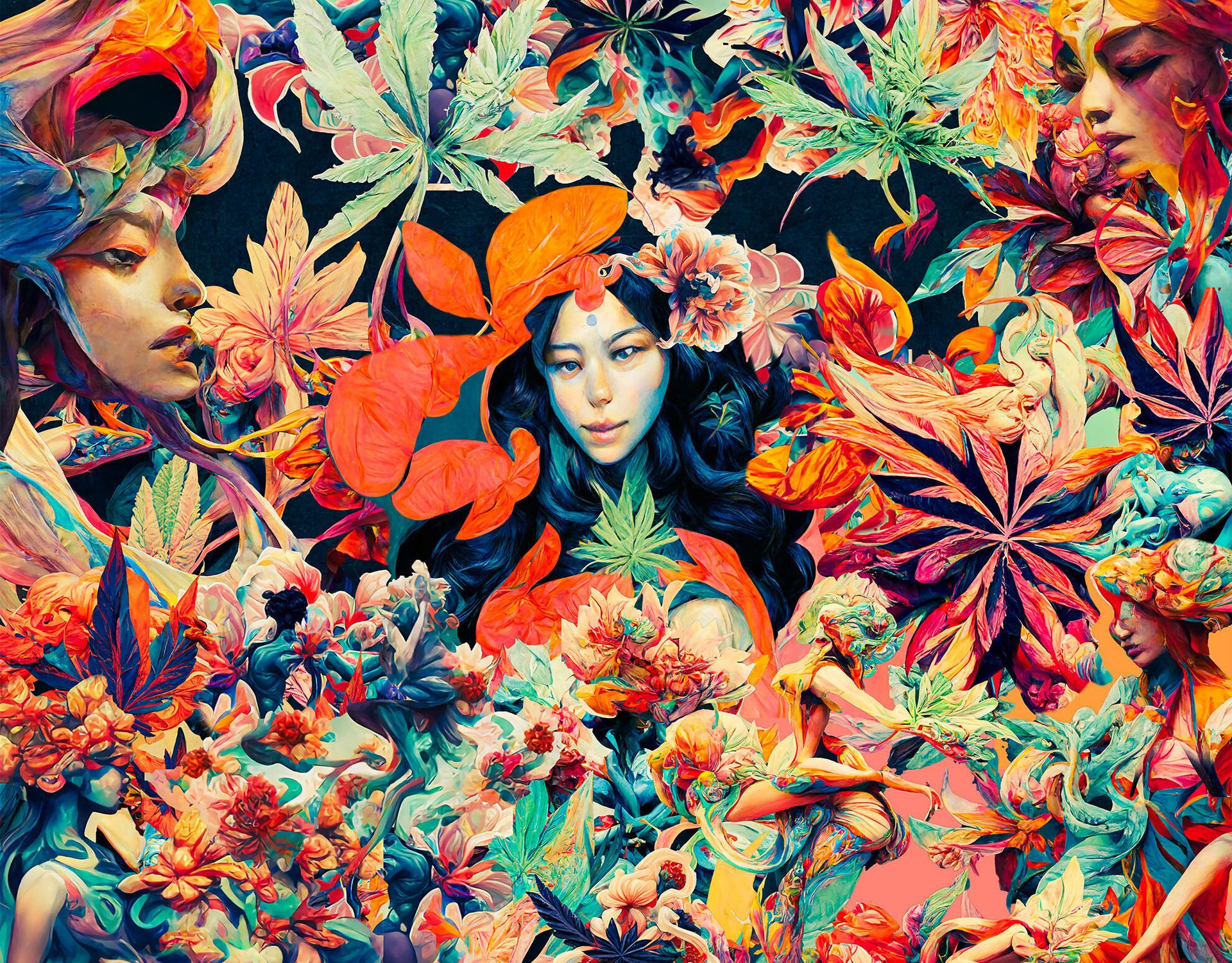 WellFlower mural design artwork
