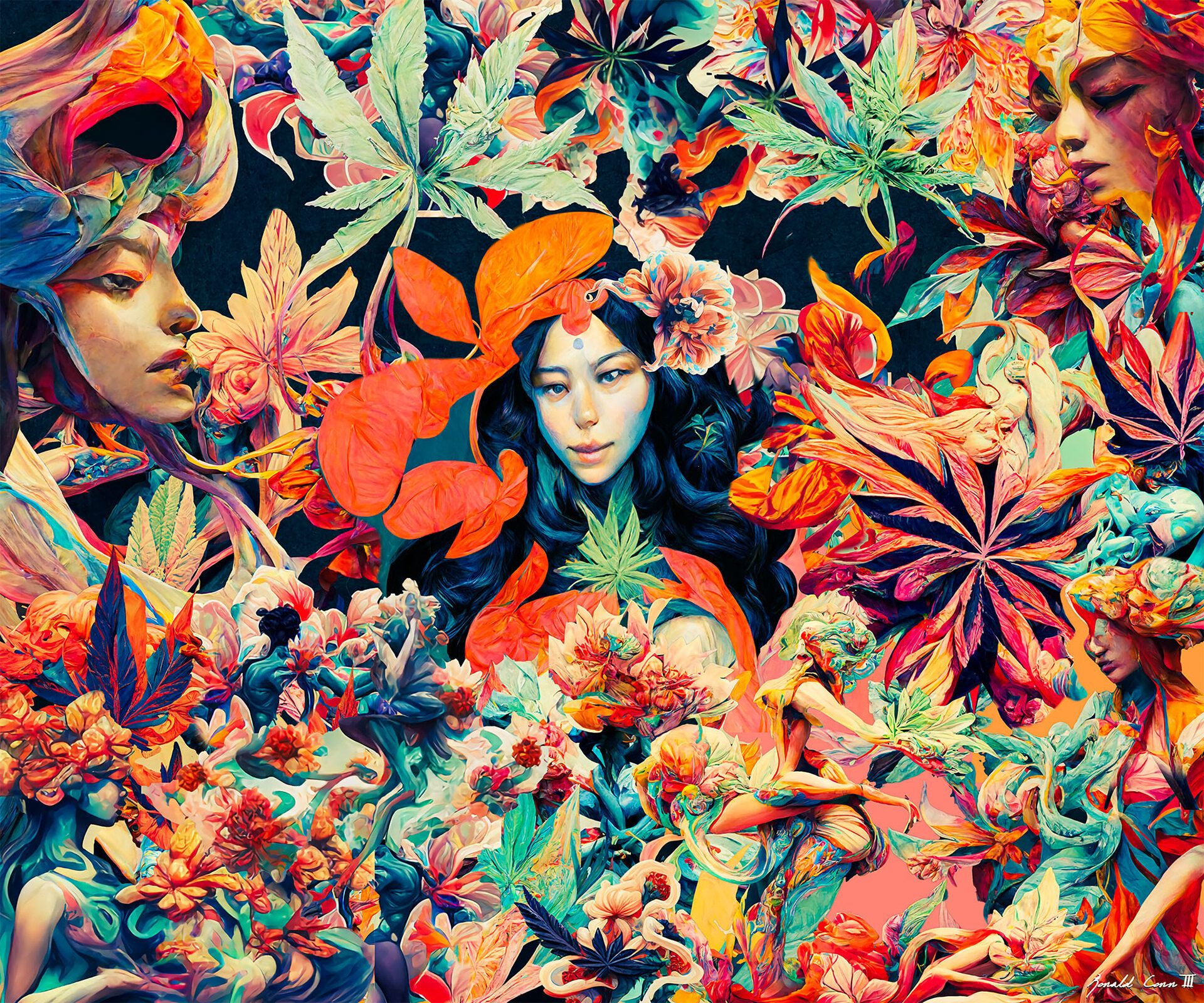 Mural design panel 2 — part of a continuous botanical narrat