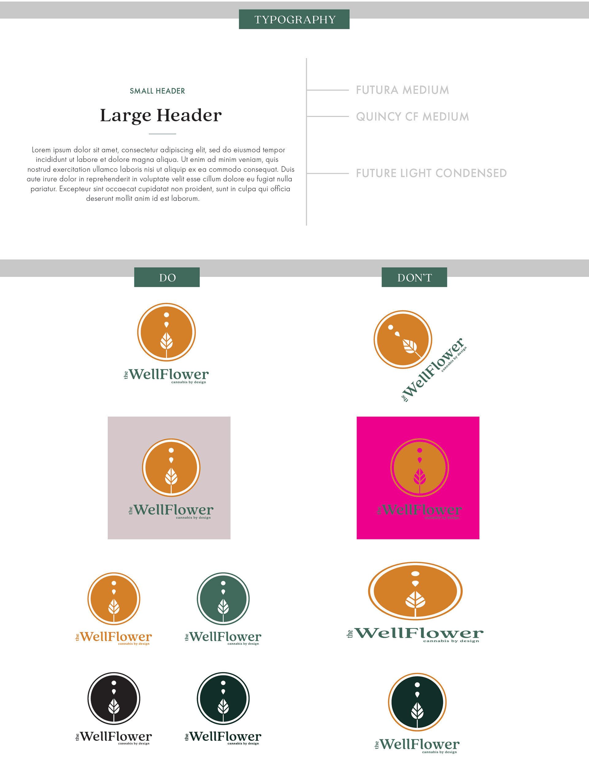 Brand guidelines, final page — the complete identity system 