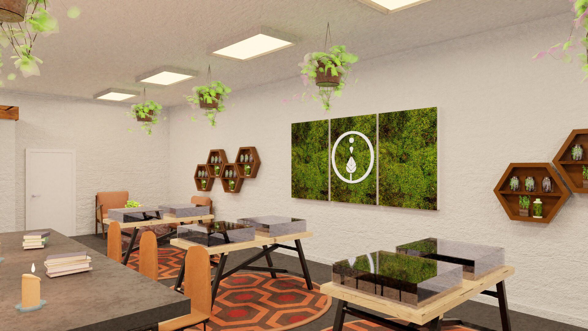 WellFlower 3D render, store floor plan view