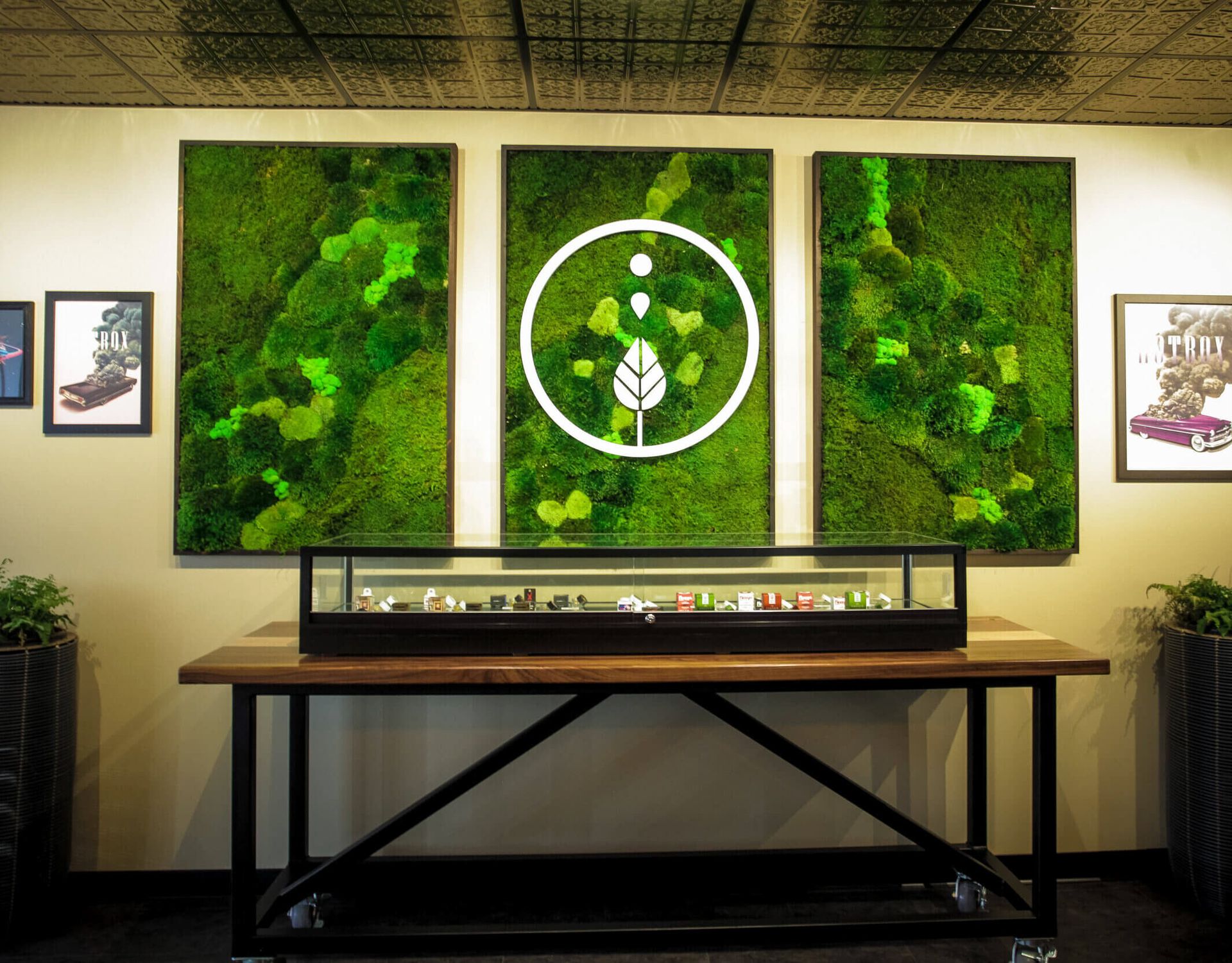 Installed product display case — matching the original rende