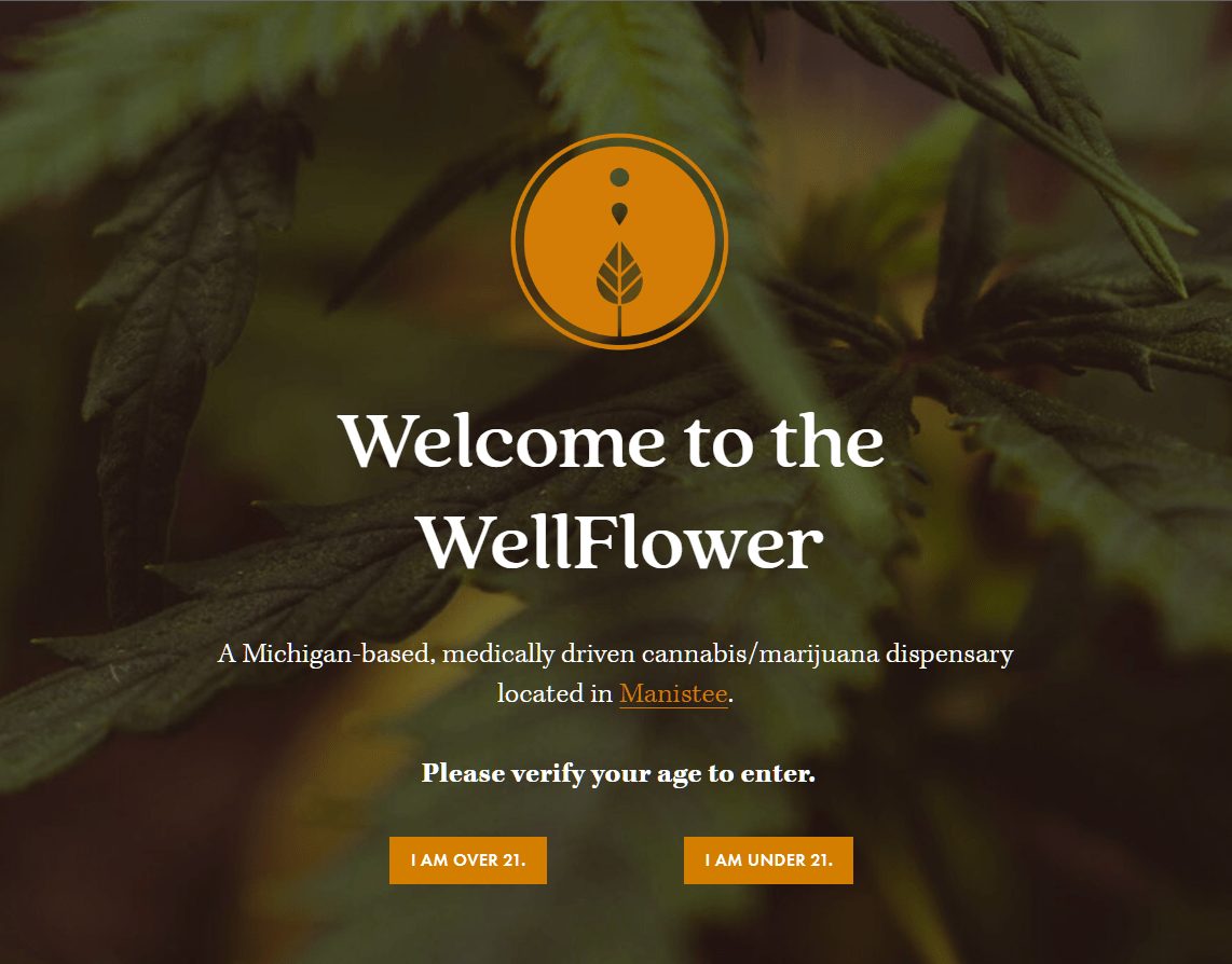 Website interior page — the product browsing and dispensary 